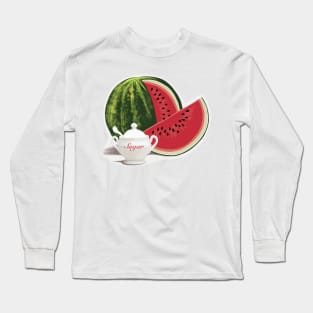 Watermelon and a Sugar Bowl Long Sleeve T-Shirt